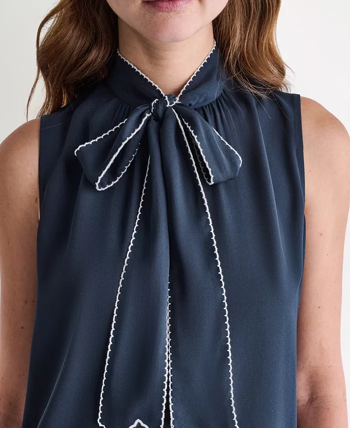 Women's Sleeveless Tie-Neck Top - thumbnail 4