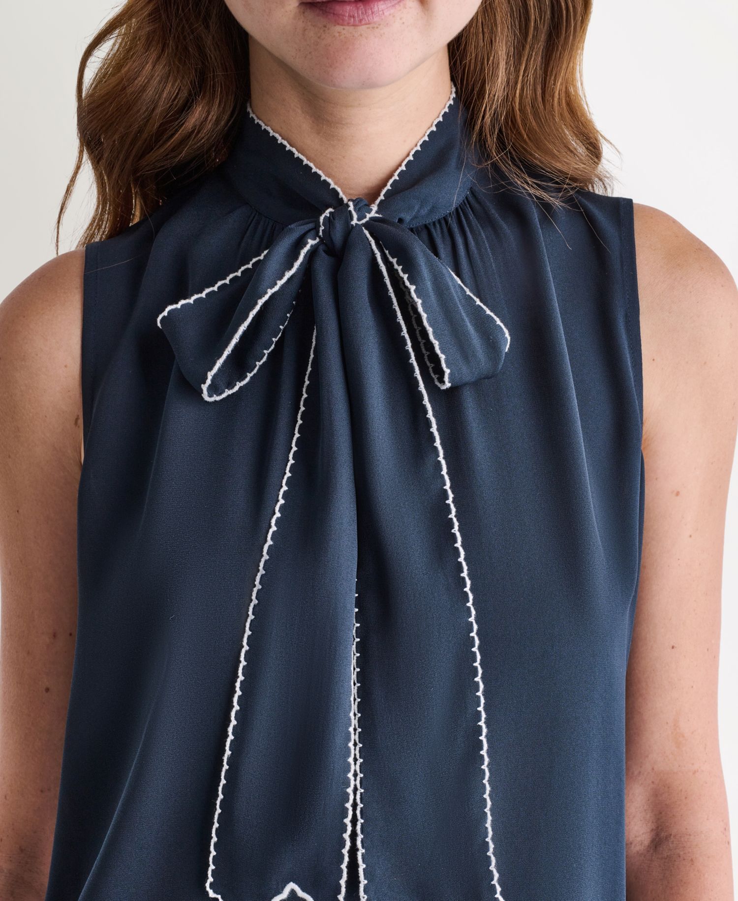 Women's Sleeveless Tie-Neck Top
