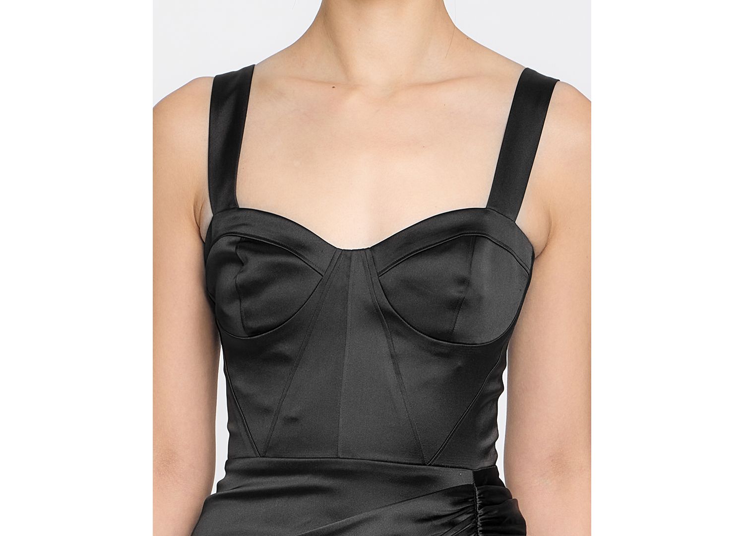 Women's Strappy Bustier Corset Detail Gown