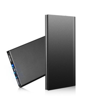 20000mAh Ultra-Thin Portable Charger Power Bank, Dual Output External Battery Pack with LED Flashlight for Phone Travel Use