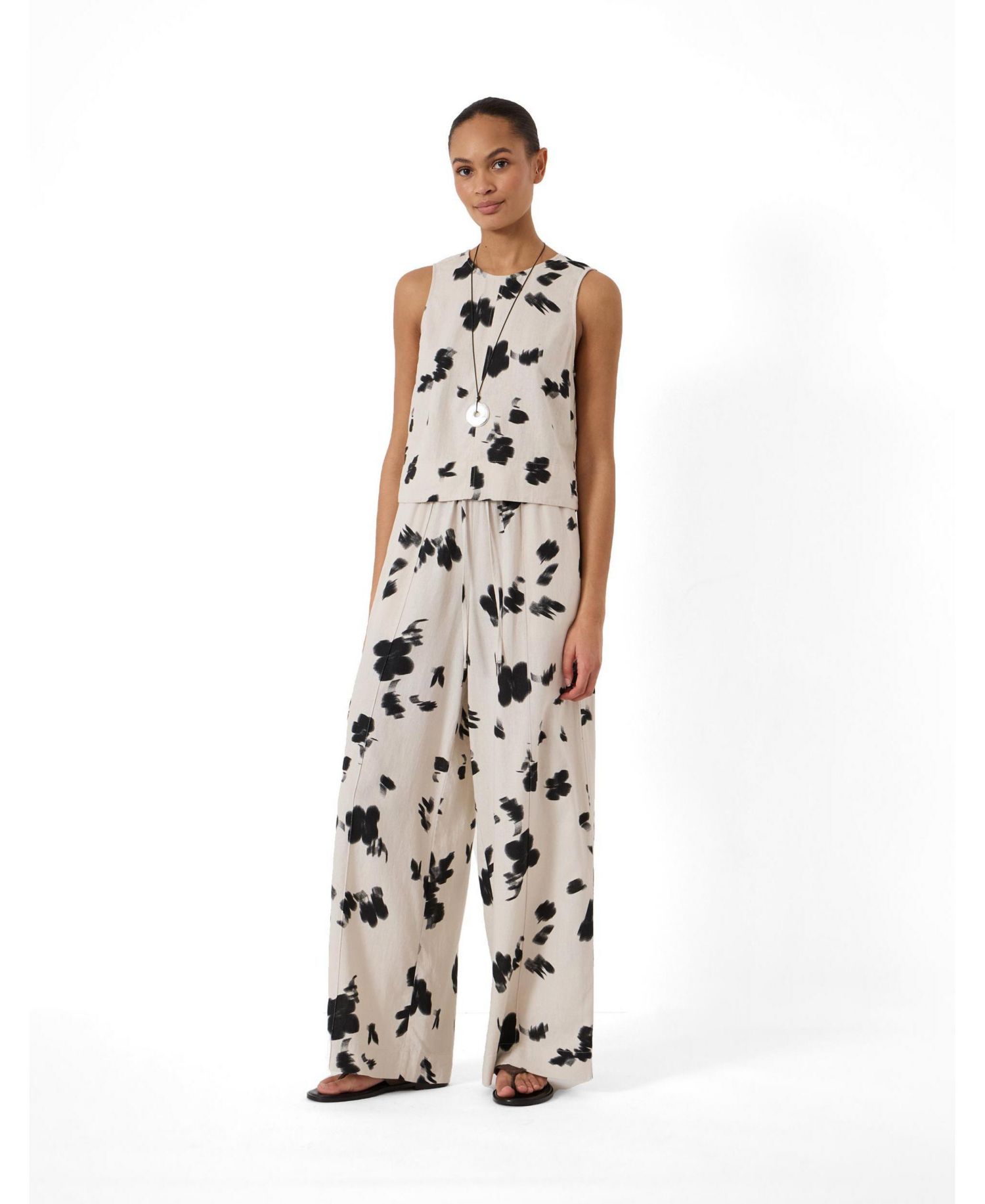 Women's Petunia Linen Blend Wide Leg Trousers