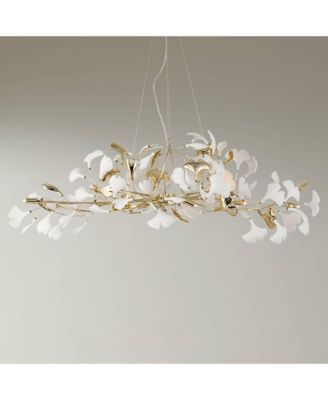  Descanso  Gold and Ceramic 10-Light Chandelier