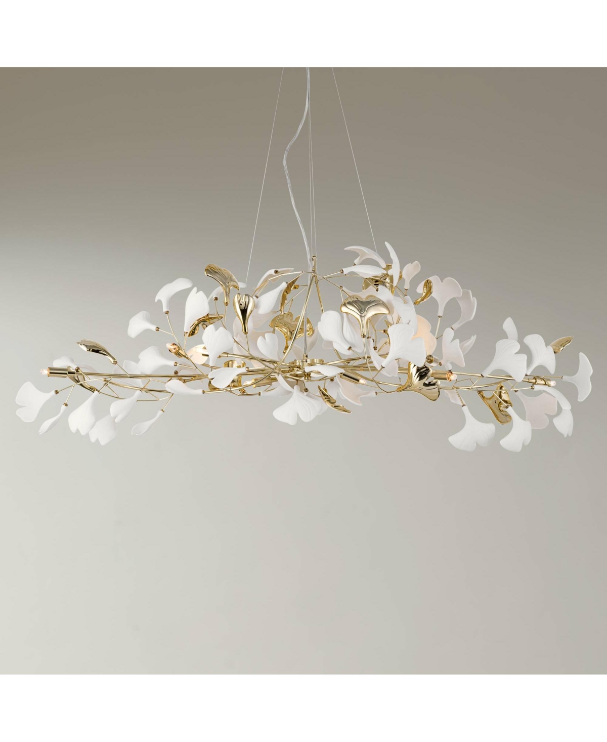 Possini Euro Design Descanso Gold and Ceramic 10-Light Chandelier