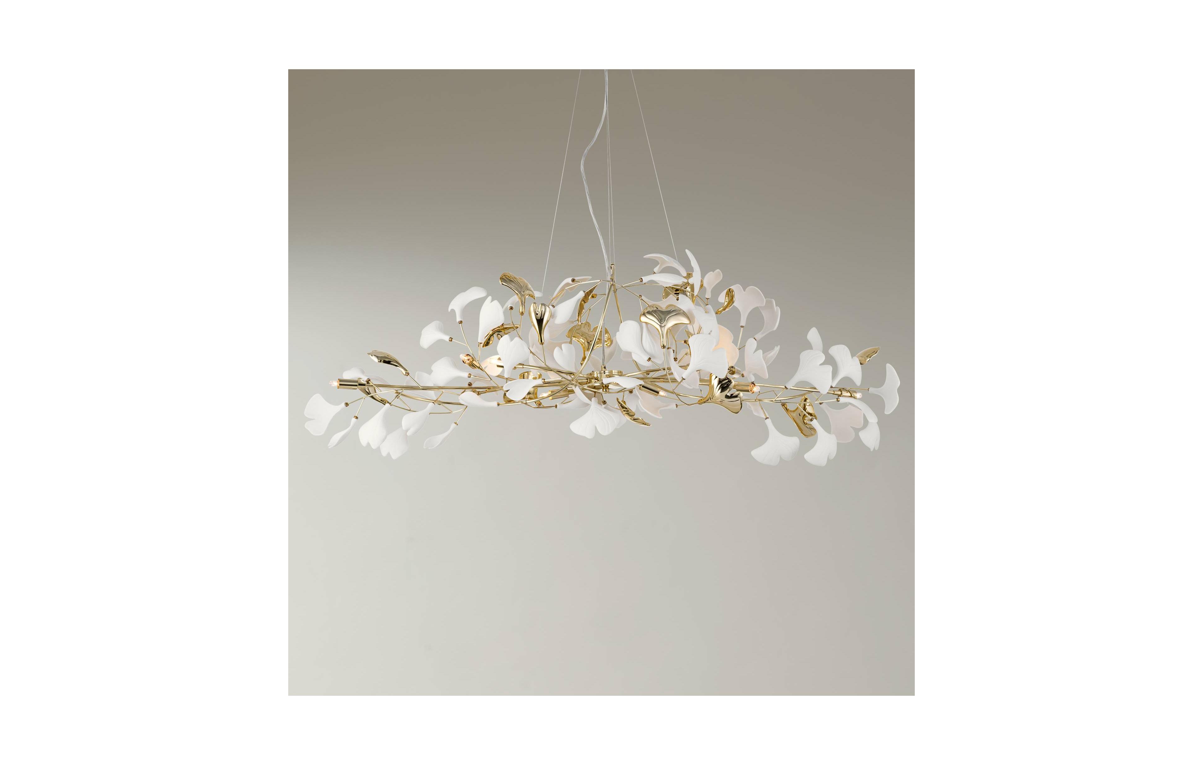 Possini Euro Design Descanso Gold and Ceramic 10-Light Chandelier