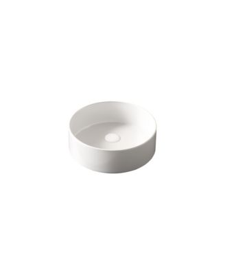 14" Bathroom Sink Bathroom Vanity, Round Vessel Ceramic Basin without Faucet for Bathroom