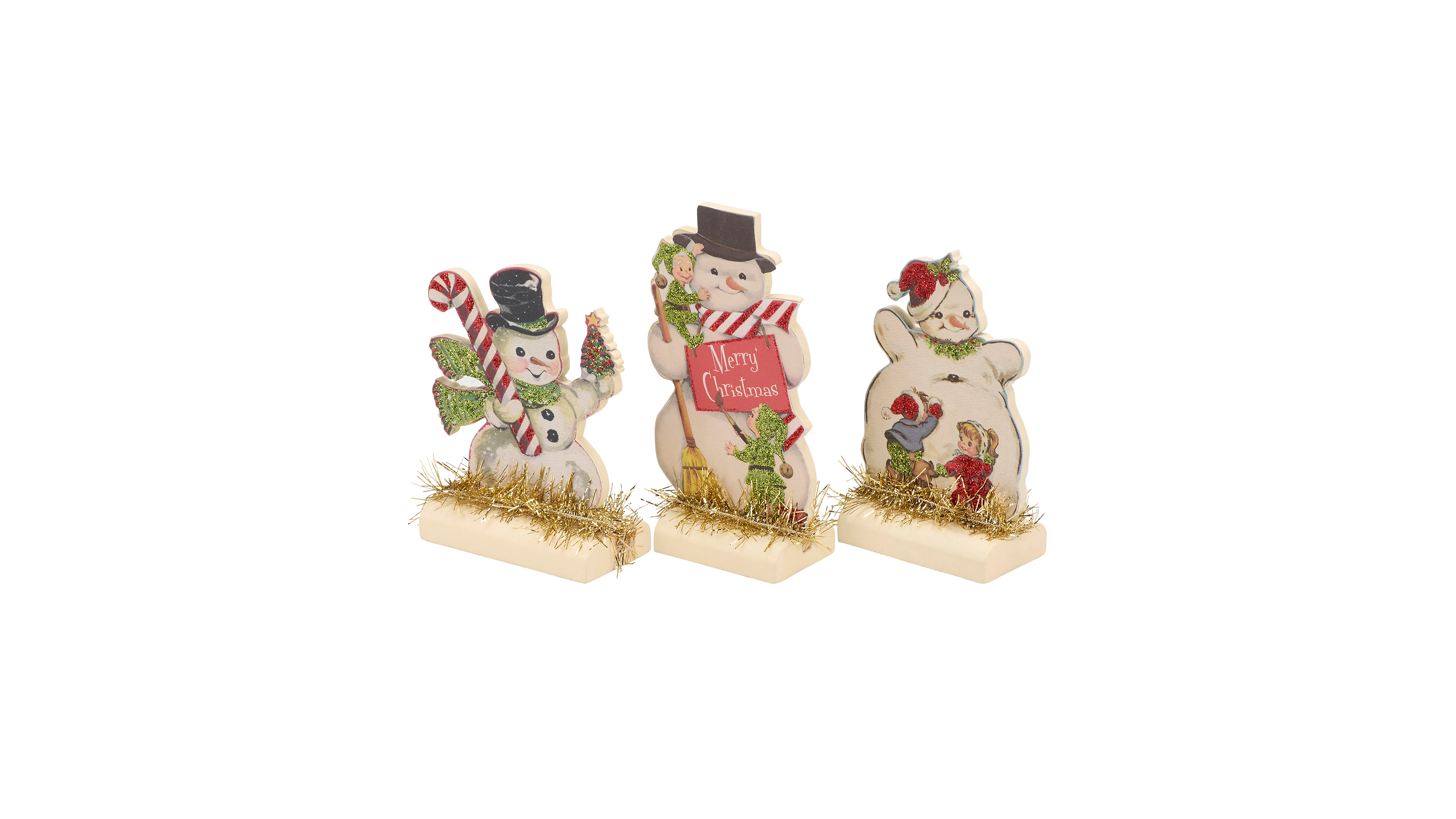 Primitives by Kathy Standing Retro Snowmen Set