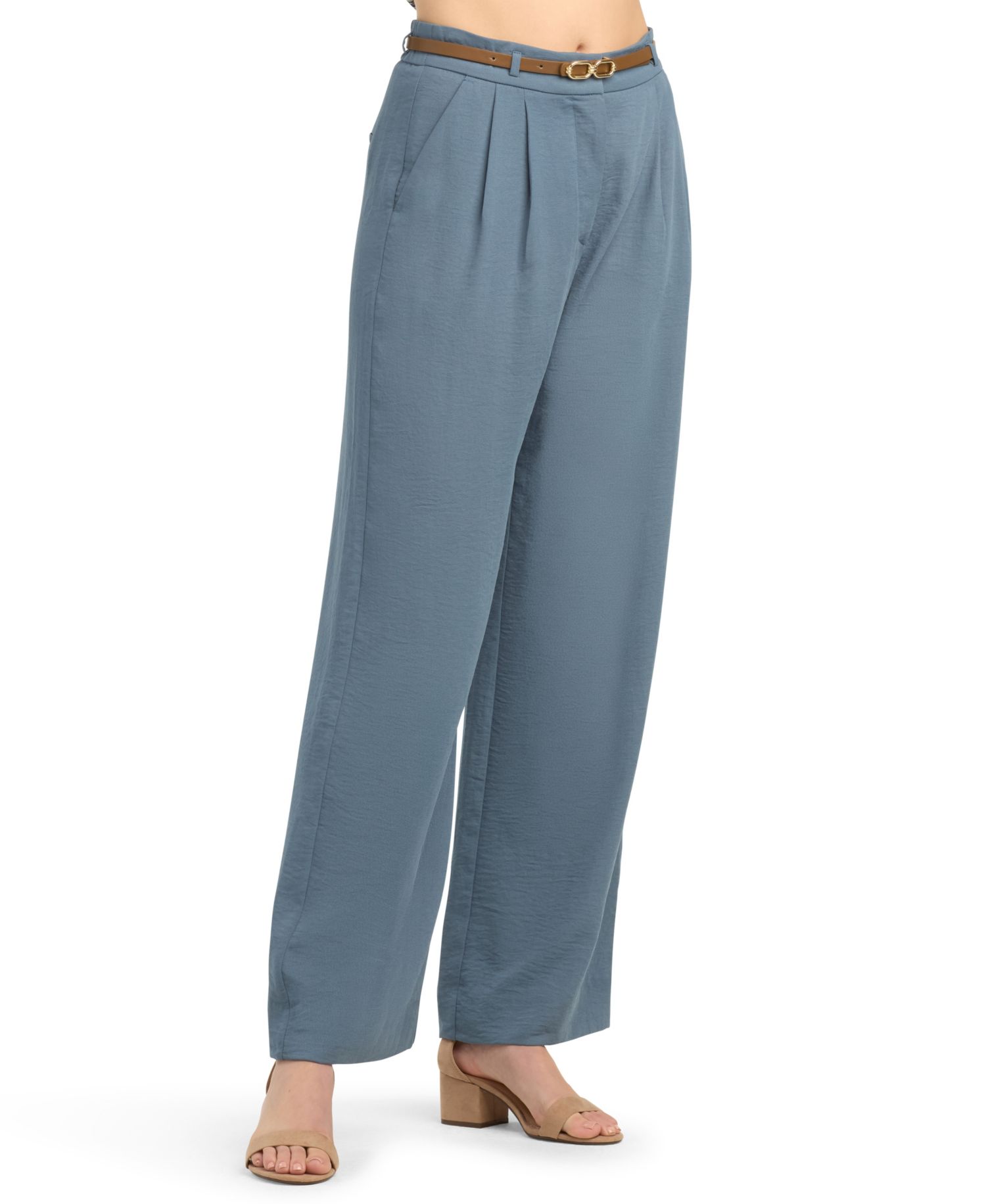 Juniors' Pleated Wide-Leg Pants