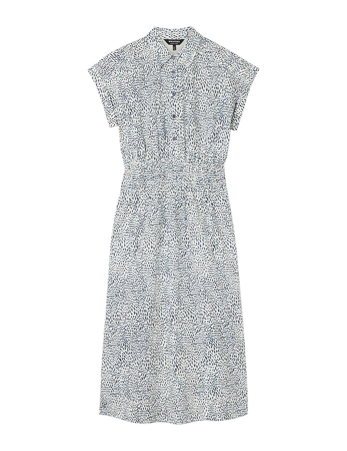 Whistles Women's Flecked Animal Collared Dress view 6 — MAYCSS fashion products
