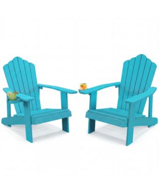 2 Piece  Oversized Adirondack Chair Lounge Adirondack Chair with Adjustable Cup Holder