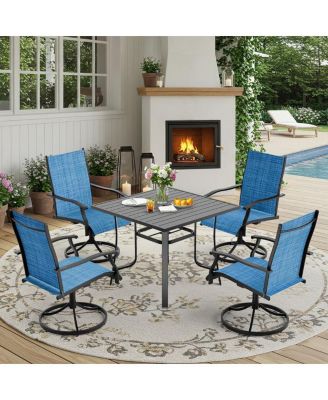 5 Piece Patio Dining Set, Outdoor Dining Table And Chairs Set For 4