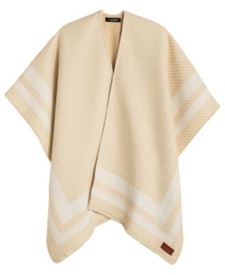 Woven Twill Border Ruana