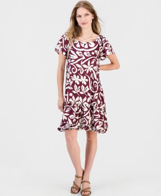 Women's On-Off Shoulder Flutter-Sleeve Dress