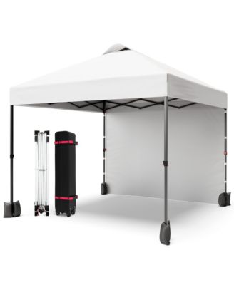 10x10 Pop Up Canopy Tent With Sidewall, Easy Setup, UPF 50+ Protection, Adjustable, Portable, Includes Wheeled Bag, Stakes And Sandbags