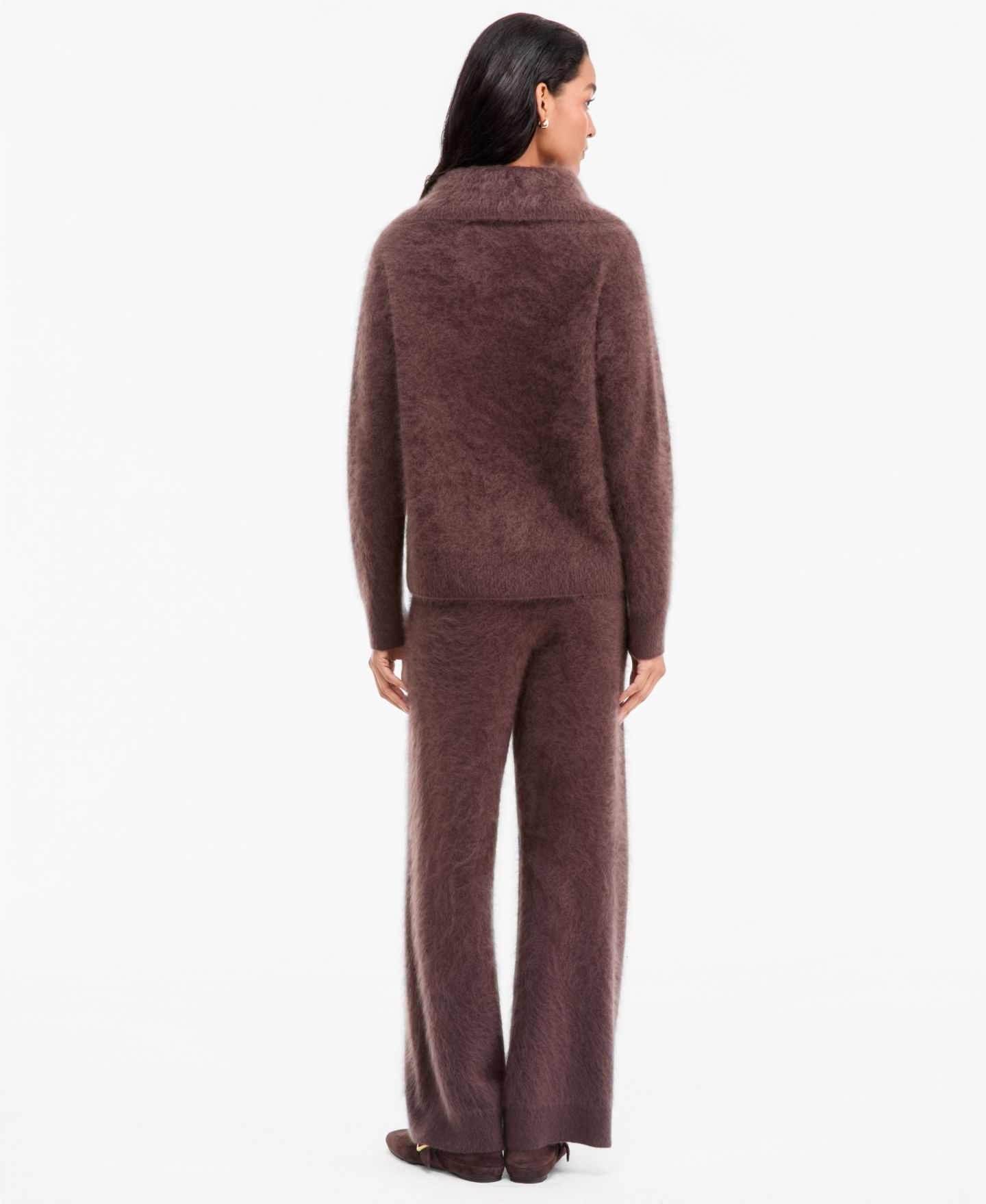 Женский свитер Charter Club Brushed Ribbed-Collar Half-Zip 100% Cashmere, цвет: Кофейный — фото 10