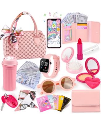 Kids Pretend Makeup Play Purse with Accessories Gift