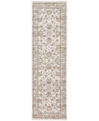 Maharaja 70E Ivory and Gray 2'3" x 7'6" Runner Rug