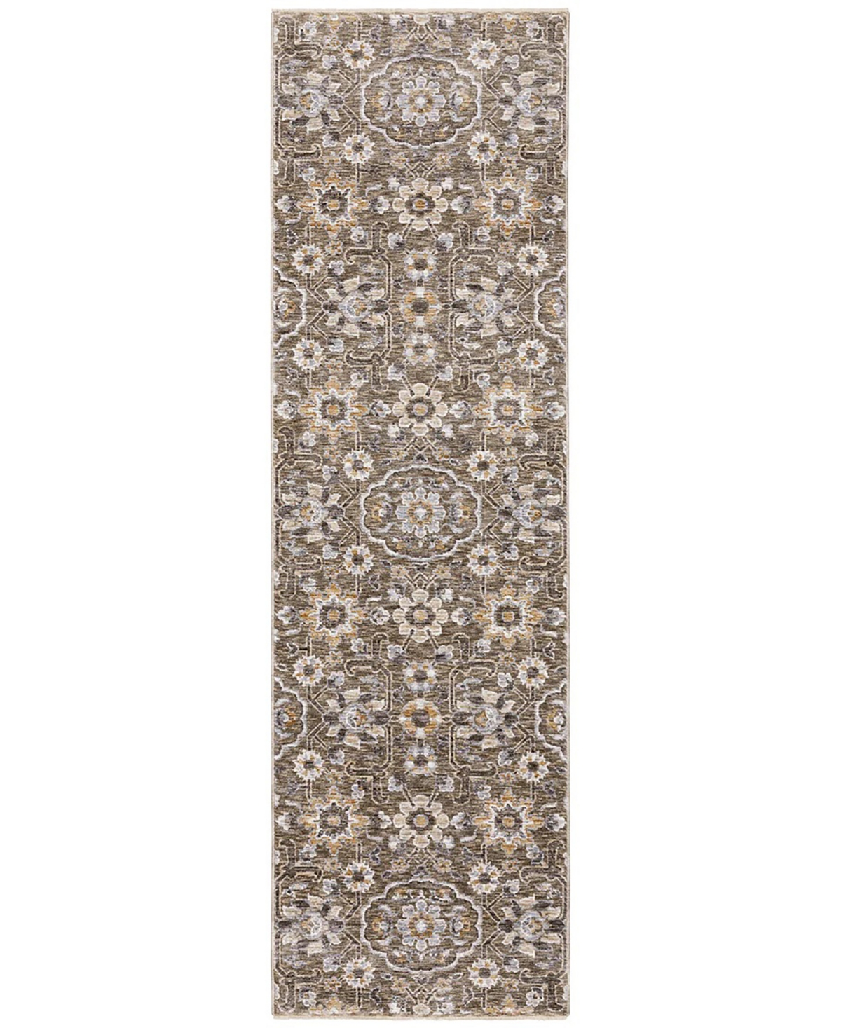 Oriental Weavers Maharaja 532D Gray and Tan 2'3" x 7'6" Runner Rug