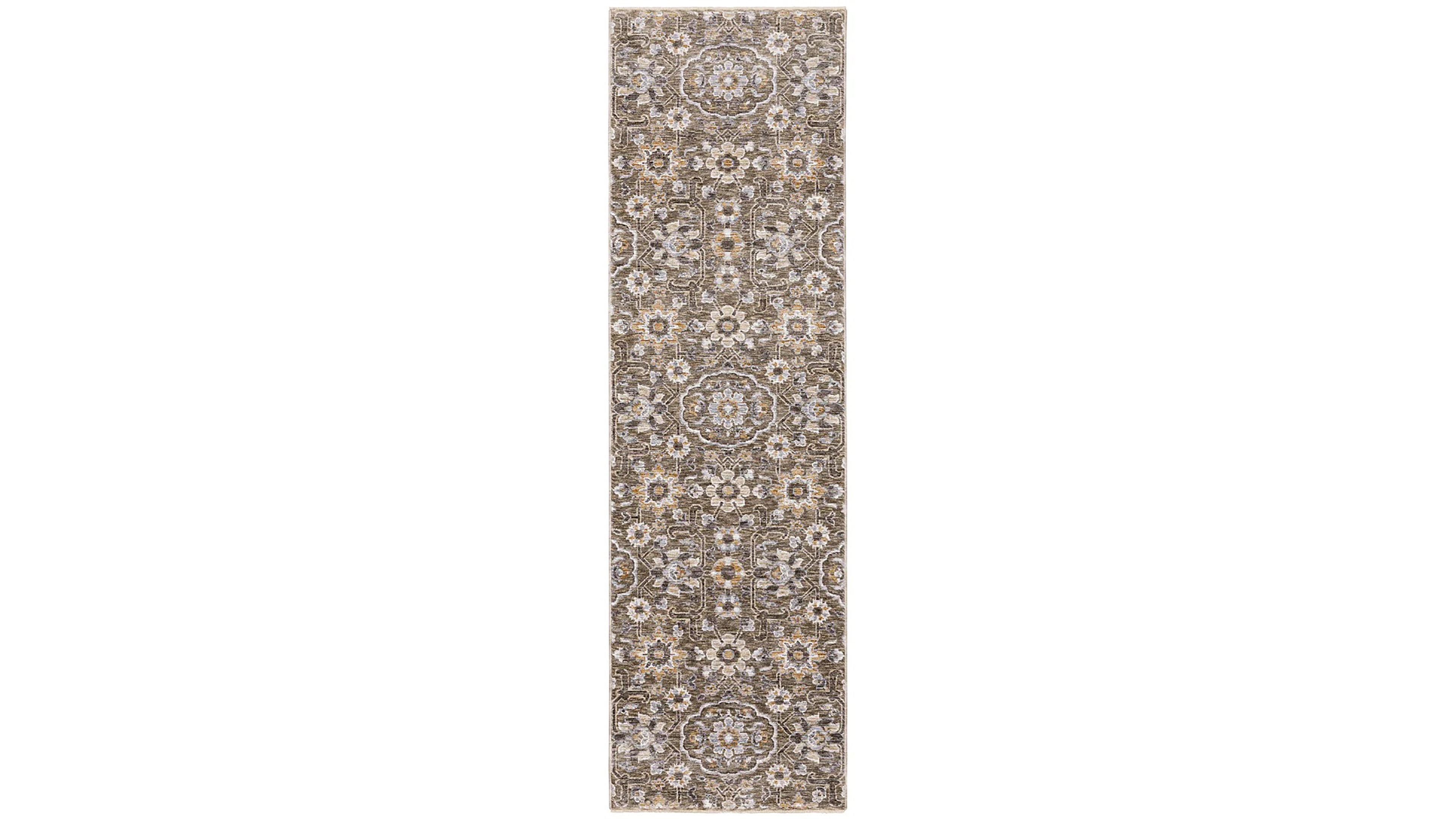 Oriental Weavers Maharaja 532D Gray and Tan 2'3" x 7'6" Runner Rug