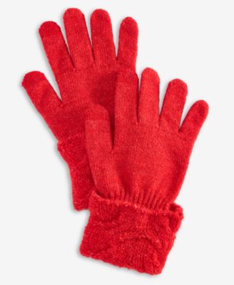Women's Cable Boucl&eacute; Knit Gloves