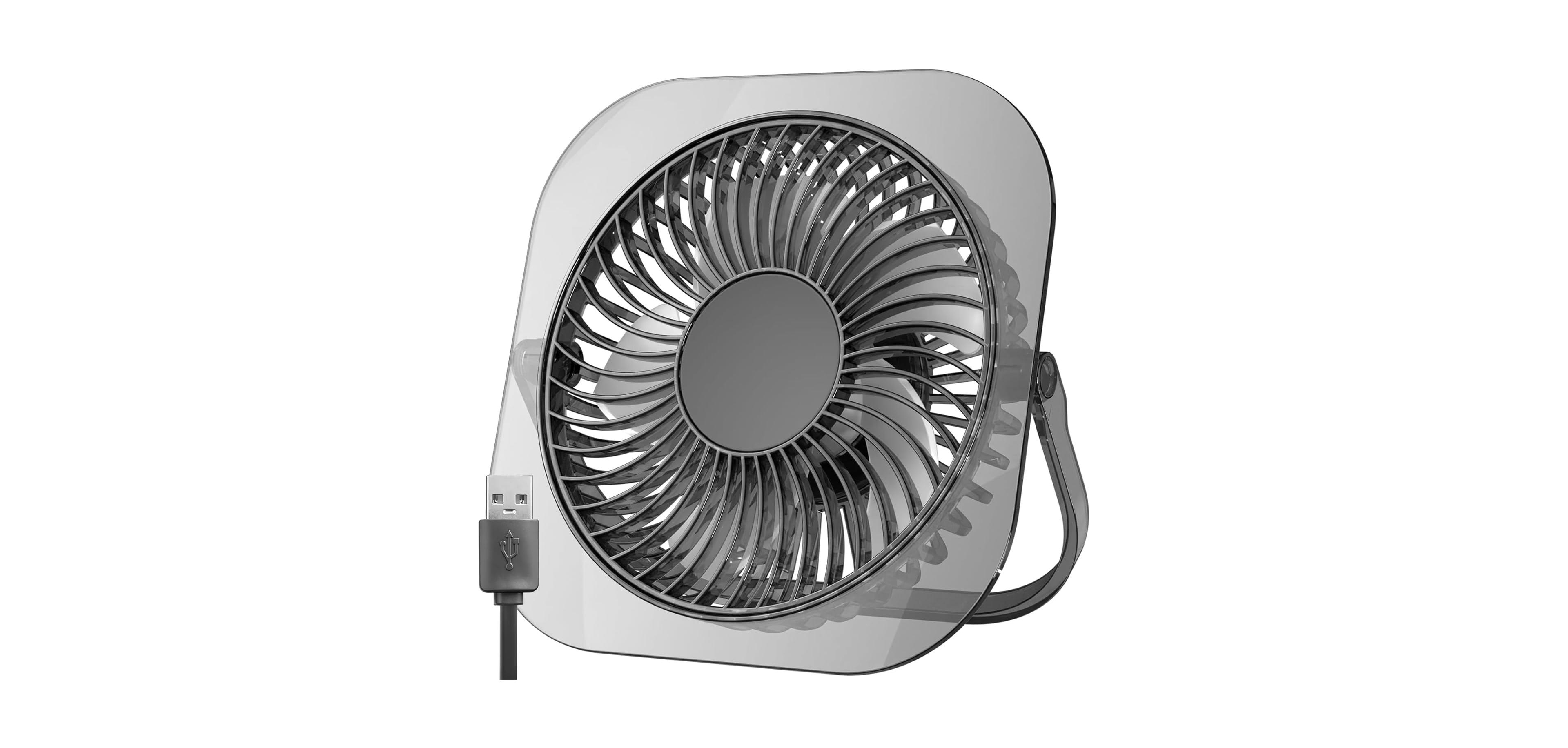 Cowsar Portable Usb Desk Fan with 3 Speeds and Night Light