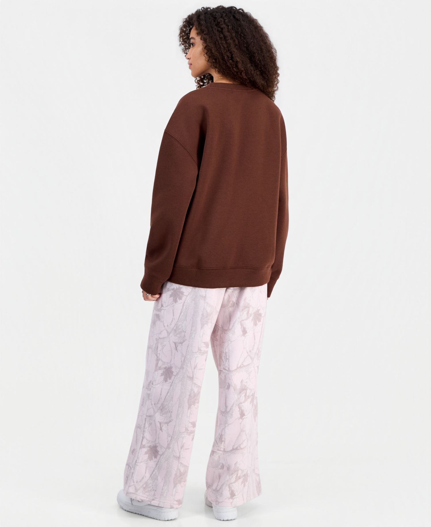 Juniors' Woodland Camo-Print Wide-Leg Sweatpants