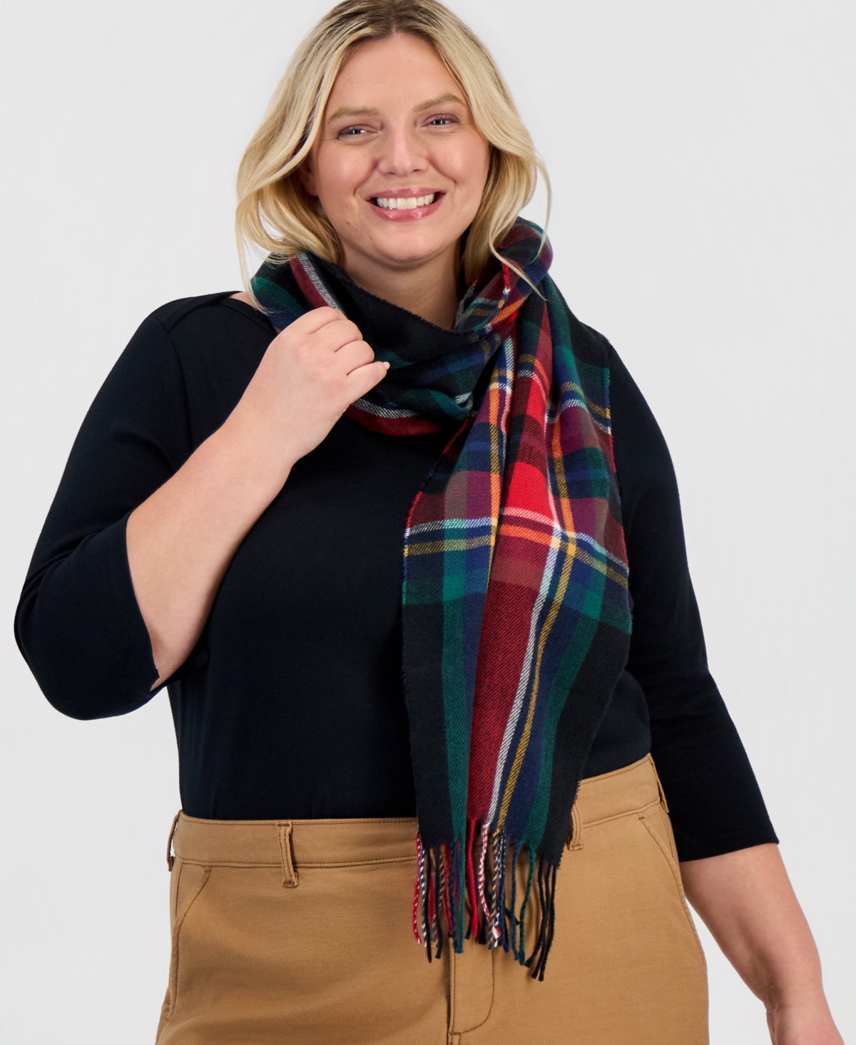 Style & Co Women's Tartan Plaid Blanket Scarf, Macy's Exclusive
