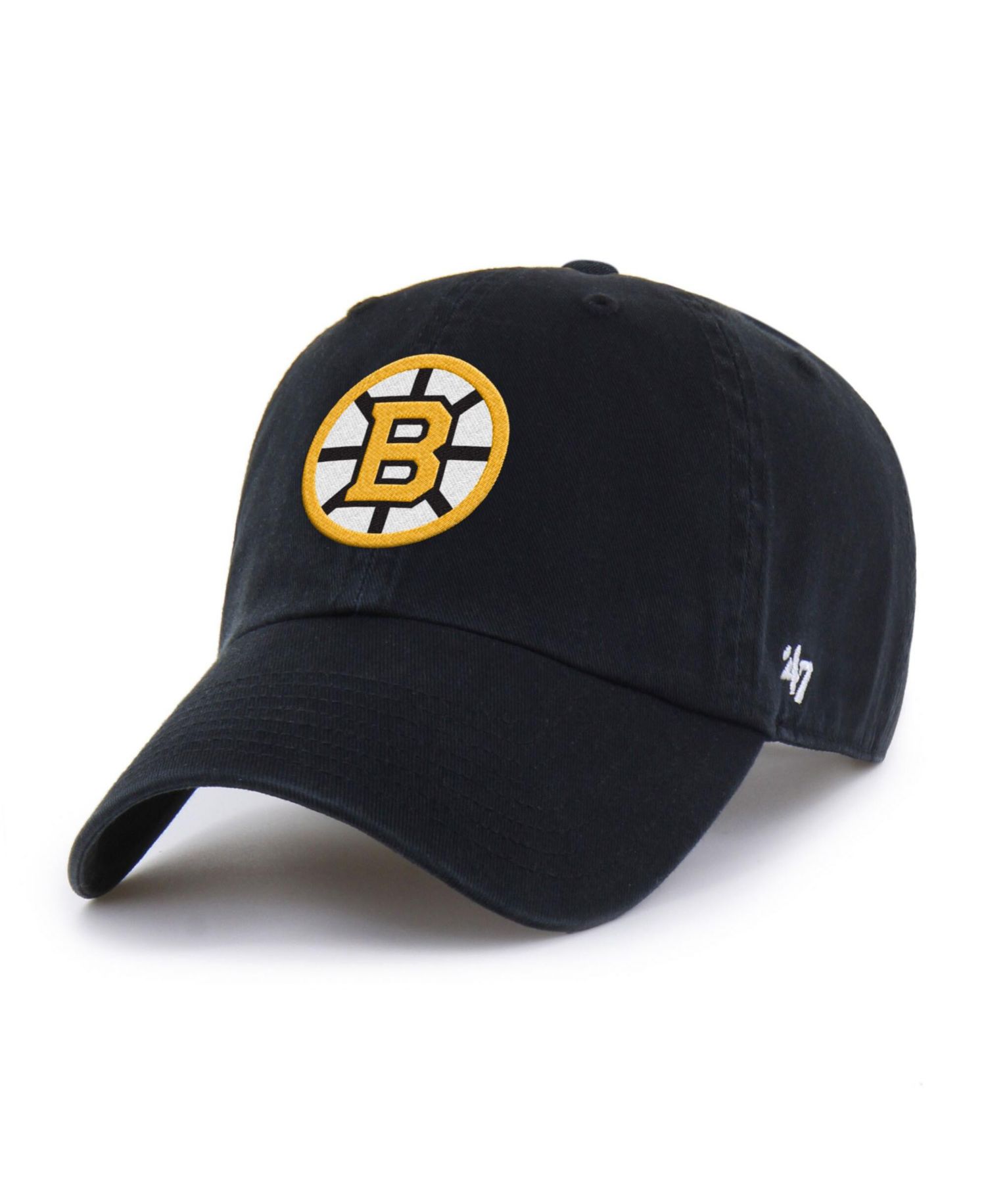 Men's and Women's Black Boston Bruins Heritage Flag Clean Up Adjustable Hat