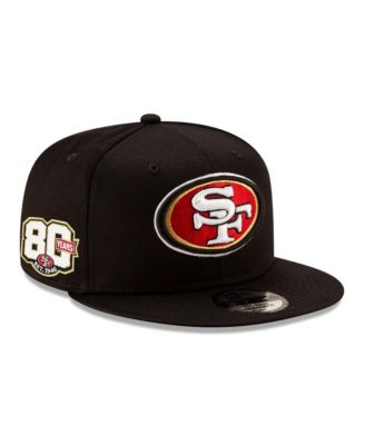 Men's Black San Francisco 49ers 80th Anniversary Side Patch 9FIFTY Snapback Hat