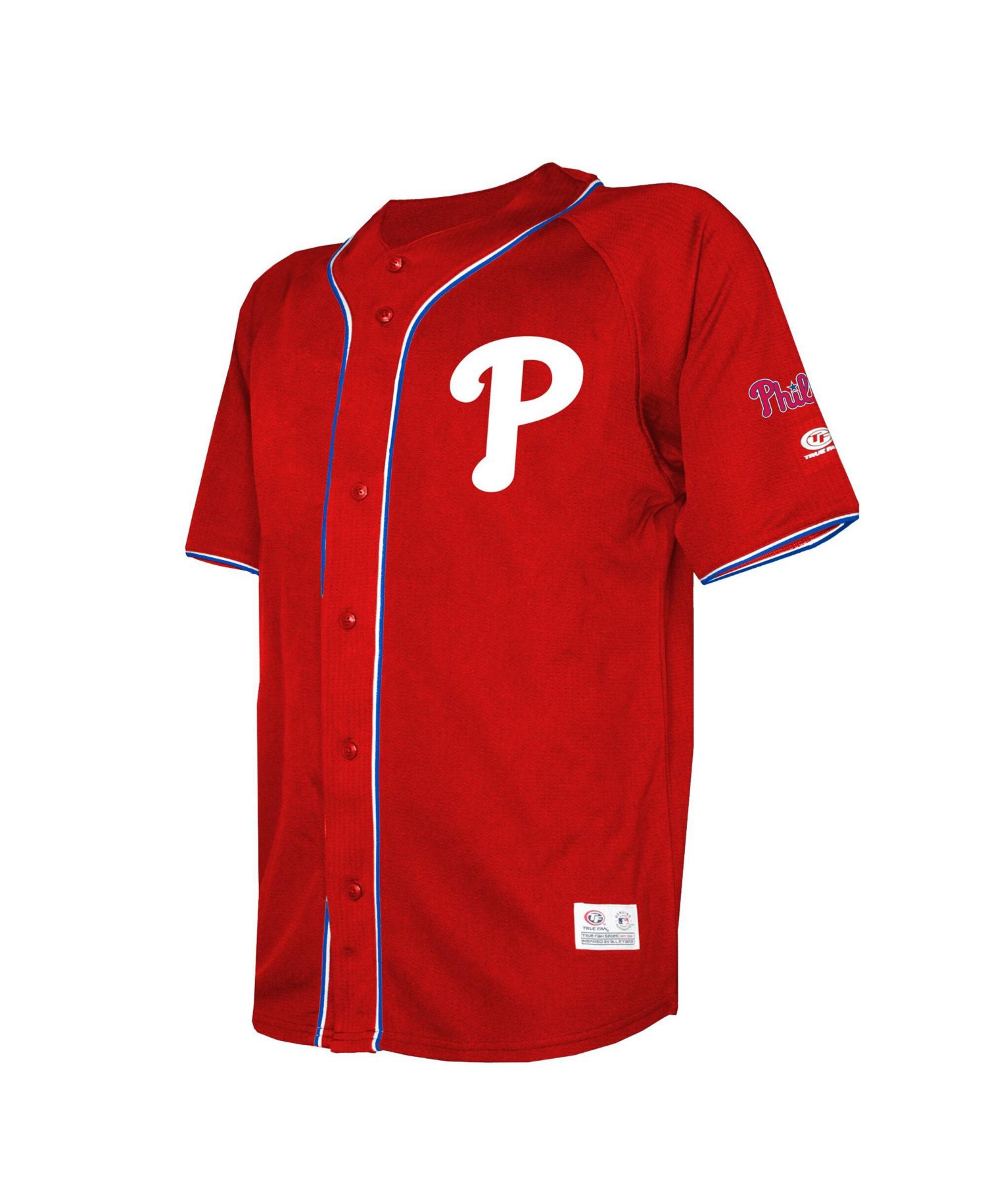 Men's Red Philadelphia Phillies Team Color Full-Button Fashion Jersey