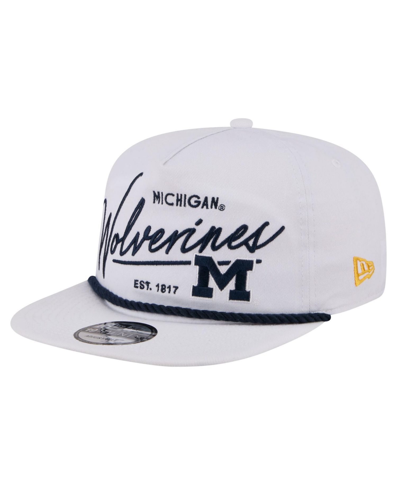 Men's White Michigan Wolverines Team Rope 19TWENTY Adjustable Hat