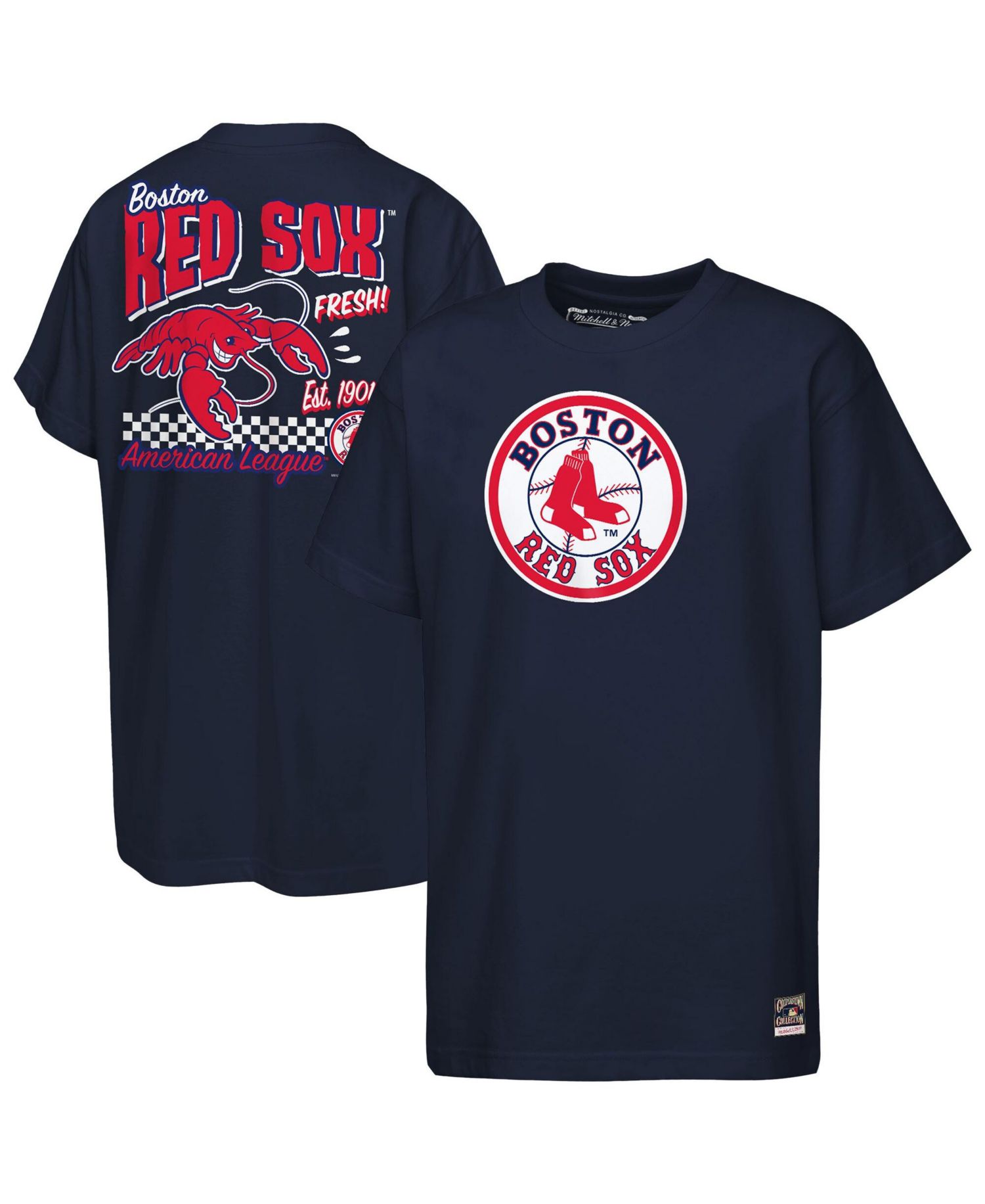 Big Boys and Girls Navy Boston Red Sox Cooperstown Concession T-Shirt