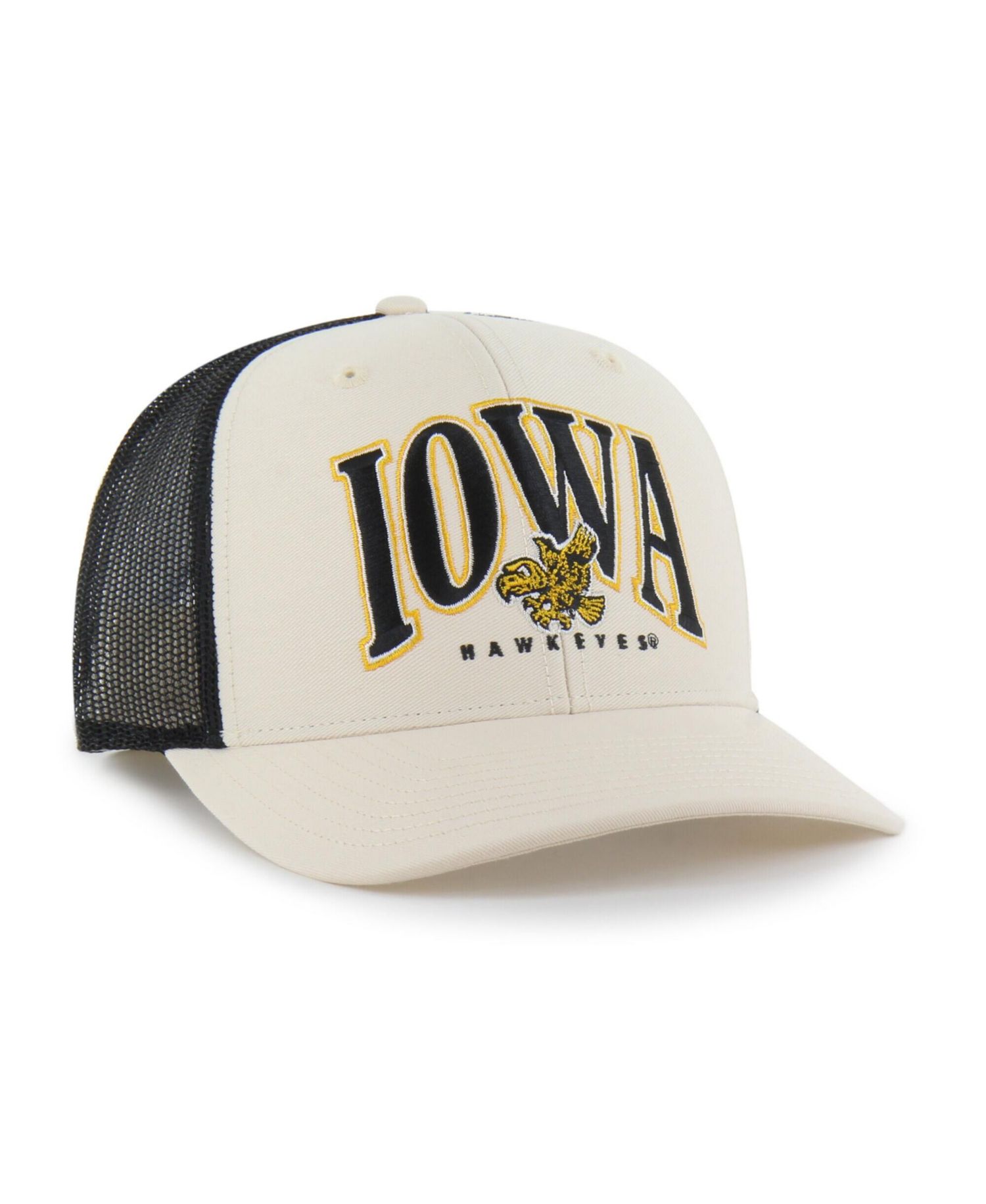 Men's Natural Iowa Hawkeyes Drawbridge Trucker Adjustable Hat