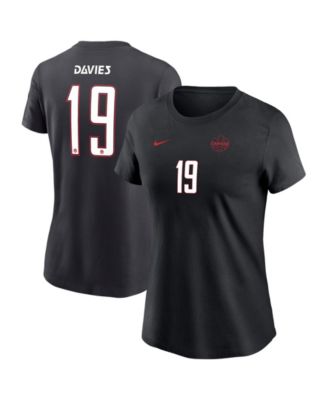 Women's Alphonso Davies Black Canada Soccer Away Name & Number T-Shirt