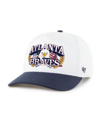 Men's White/Navy Atlanta Braves Americana Eagle Hitch Adjustable Hat