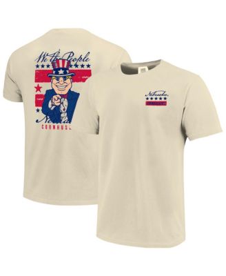 Men's Cream Nebraska Huskers Uncle Sam Mascot T-Shirt