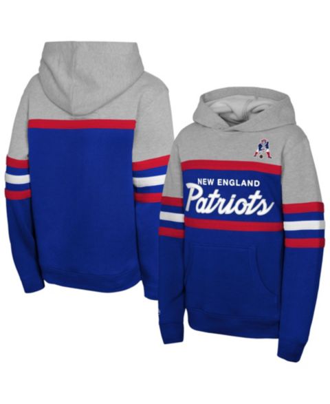 Мужское худи Mitchell & Ness Royal New England Patriots Throwback Head Coach Pullover