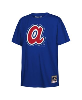 Big Boys and Girls Royal Atlanta Braves Retro Logo T-Shirt