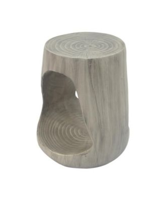 Hollow Round Wood Grain MGO Side Table 200lbs Capacity No Assembly End Table.