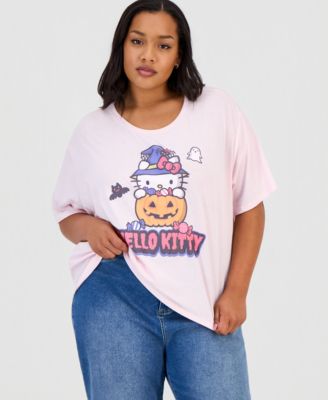 Trendy Plus Size Hello Kitty Halloween Graphic T-Shirt