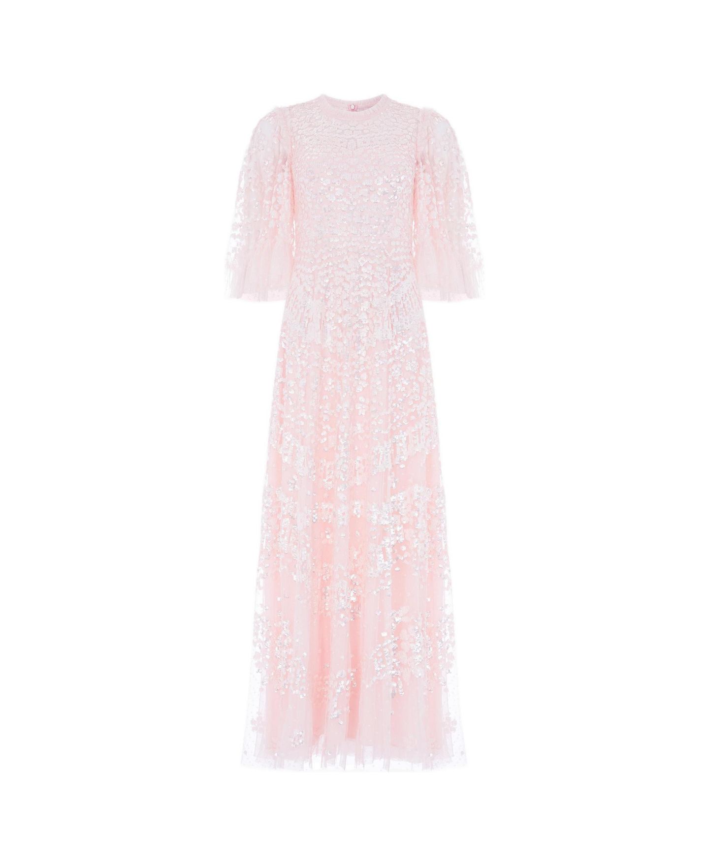 Женское платье Needle & Thread Anais Sequin 3/4 Sleeve Maxi Gown, цвет: Seashell — фото 3