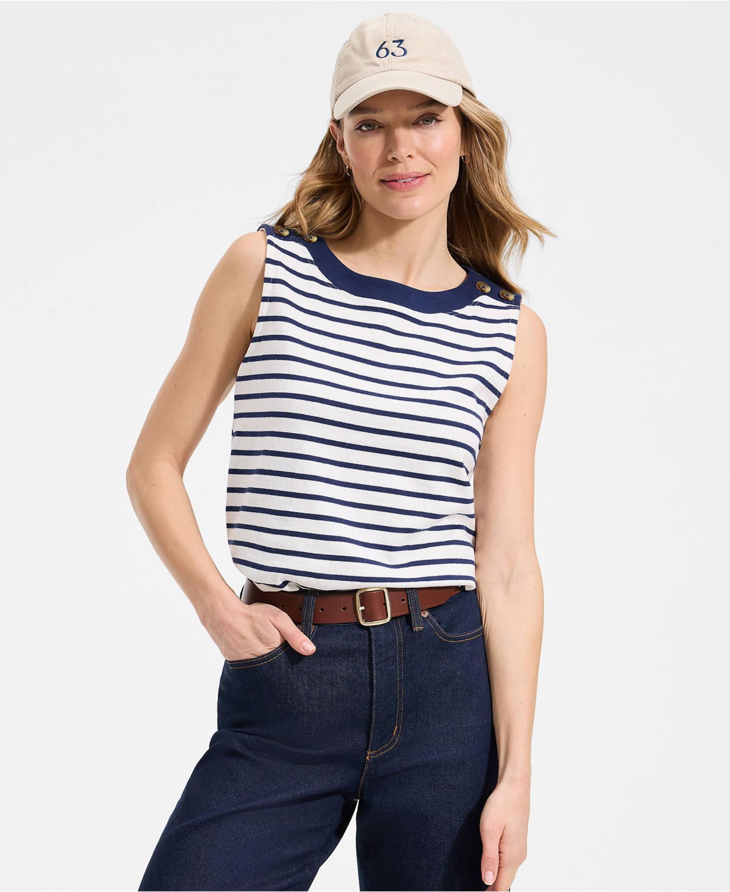 Women's Mariner Button Shoulder Tank