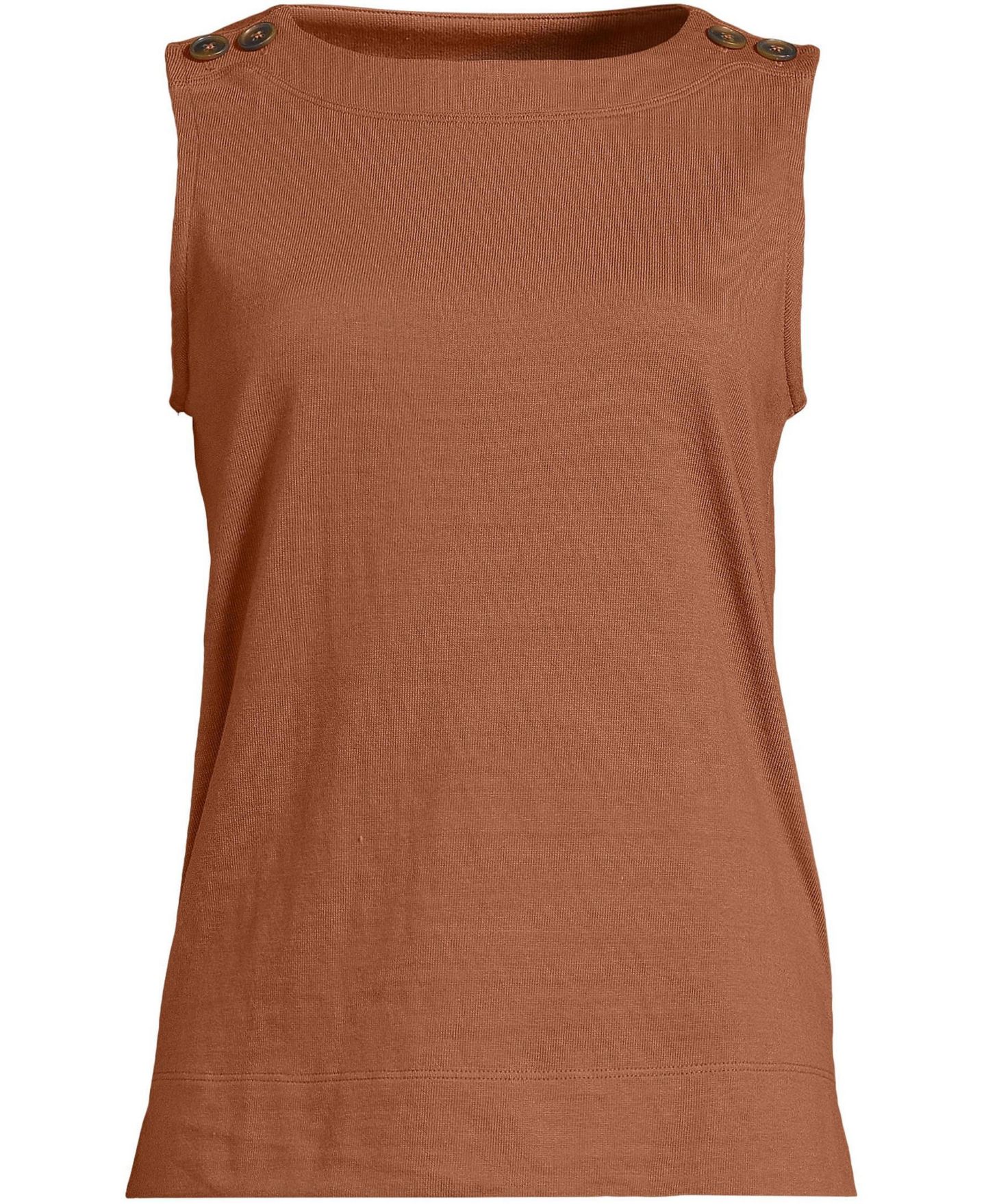 Женский топ Lands' End Mariner Button Shoulder, цвет: Имбирный коричневый — фото 1