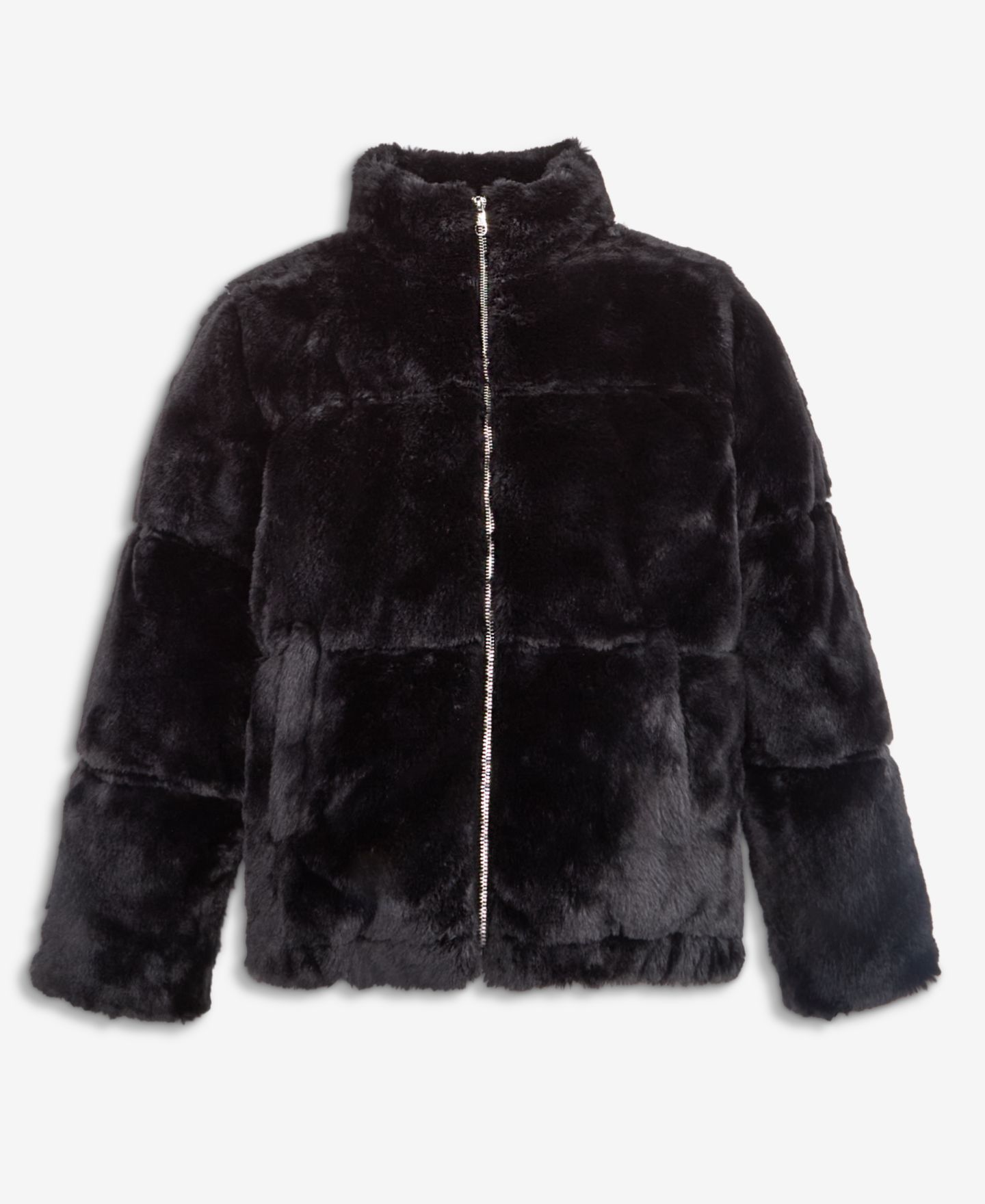 Куртка Steve Madden Faux Fur Puffer для девочек, цвет: Чёрный — фото 5
