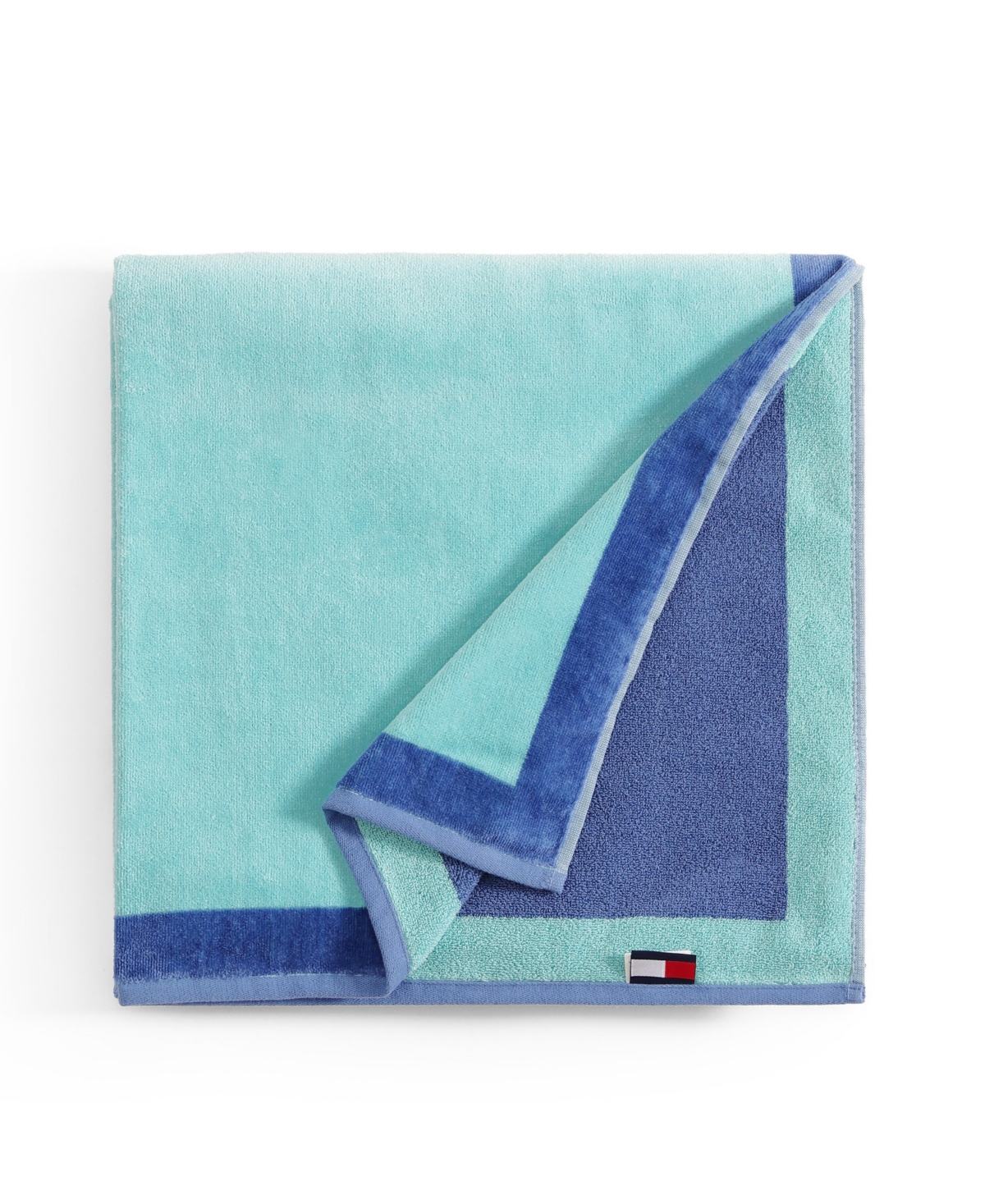 Tommy Hilfiger Colorblock Monogram Cotton Beach Towel, 68" x 36"