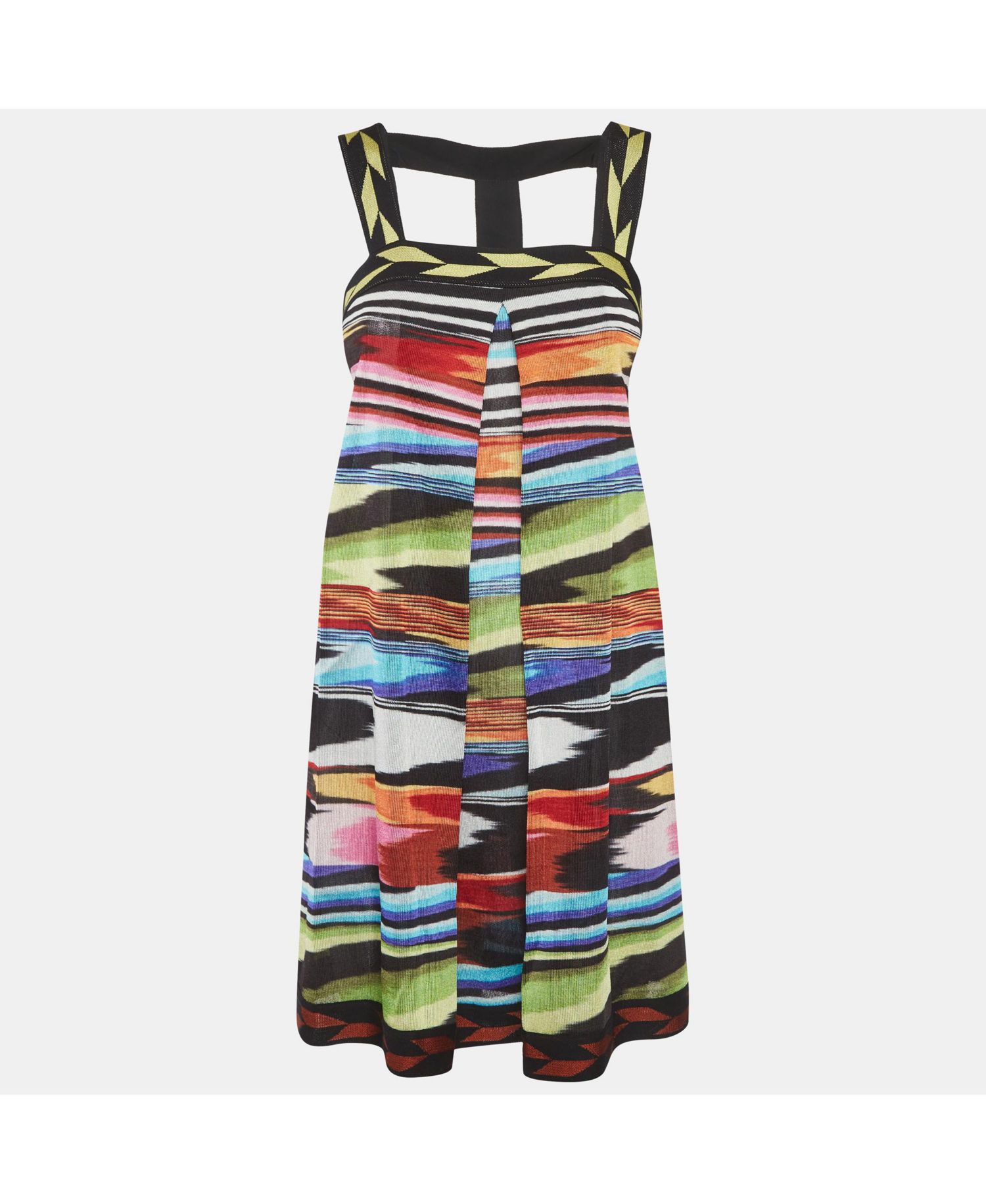 Women's Multicolour Stripe Knit Strappy Mini Dress