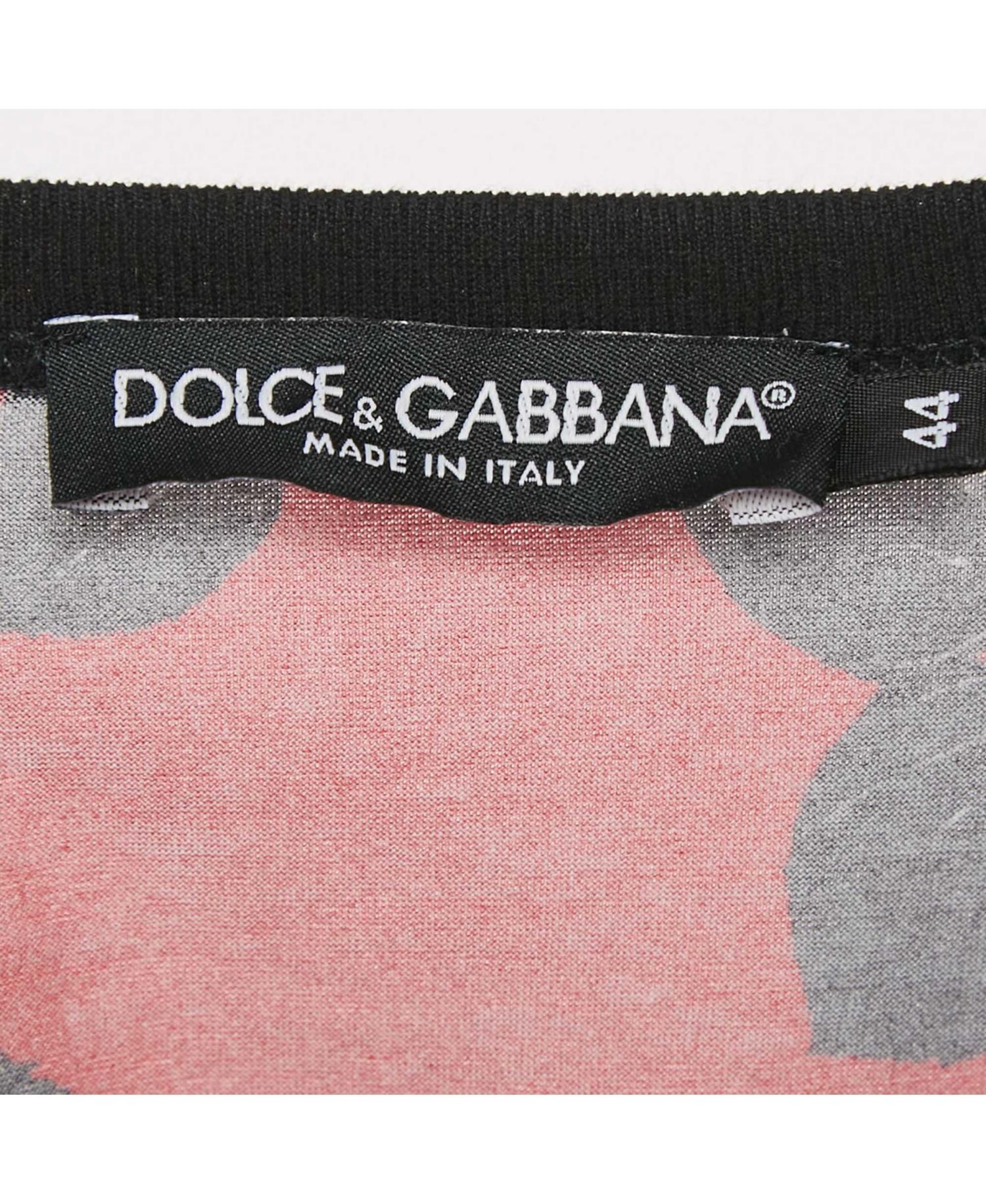 Men's Pre-Owned Dolce and Gabbana Print Cotton Crewneck T-Shirt