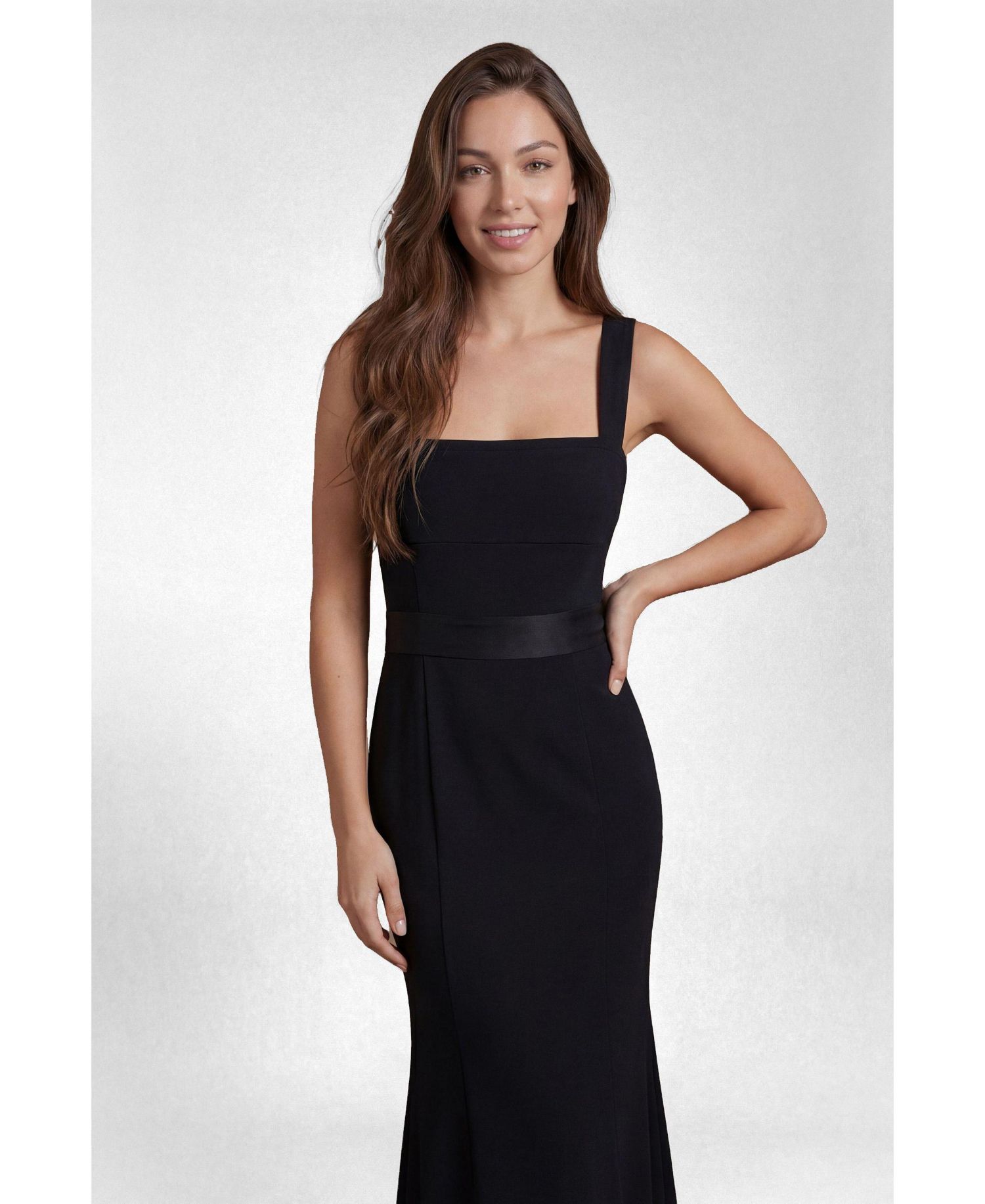 Women's Square Neck Satin Maxi Dress