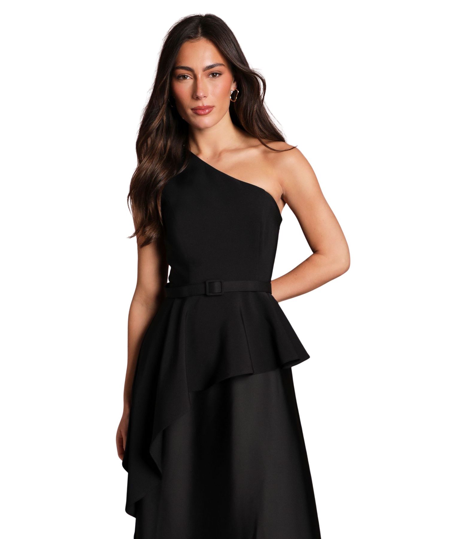 Women's One Shoulder Satin Maxi Dress