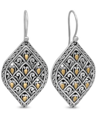 Dragon Skin Earrings in Sterling Silver and 18K Gold