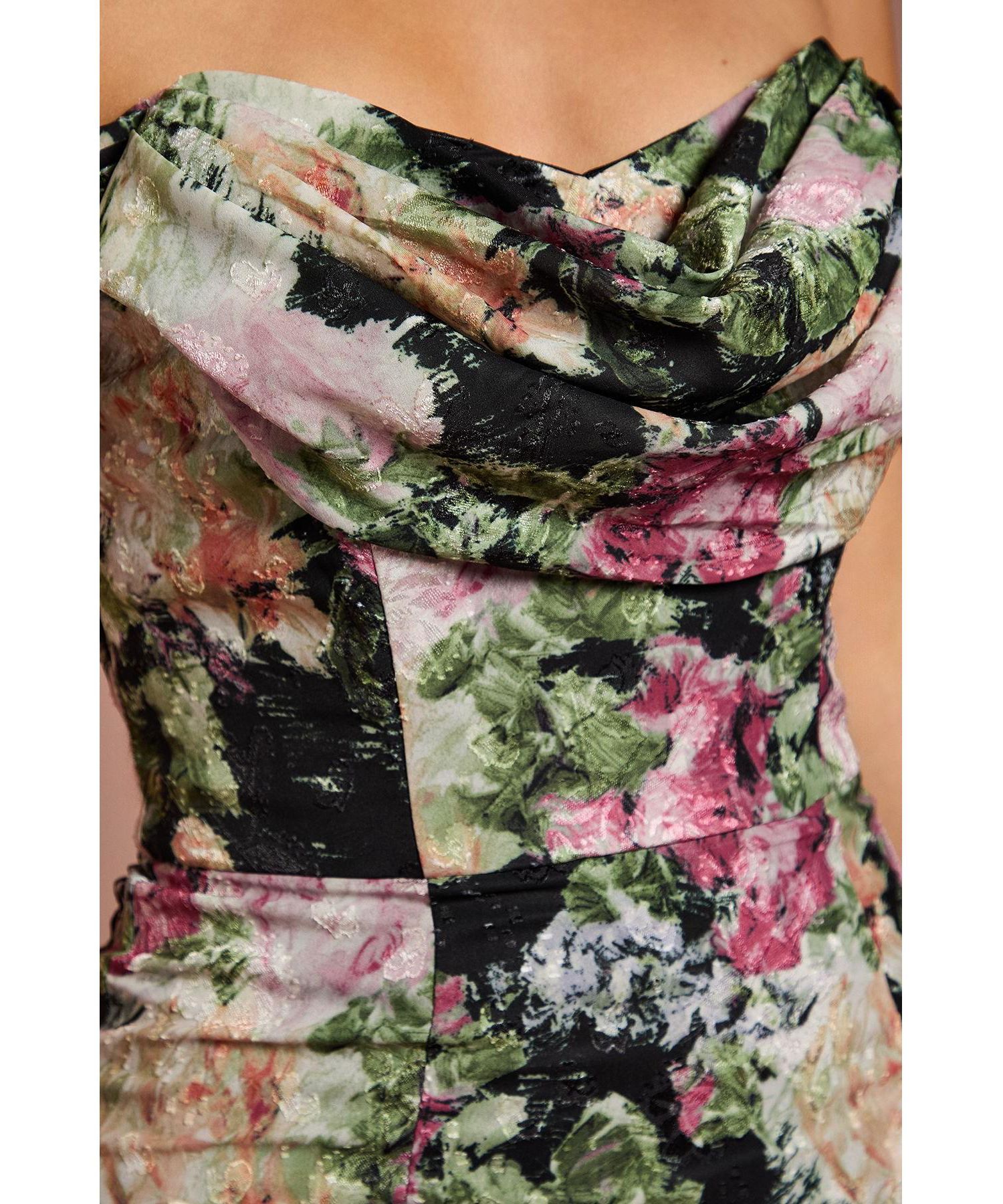 Women's Floral Bardot Maxi Dress